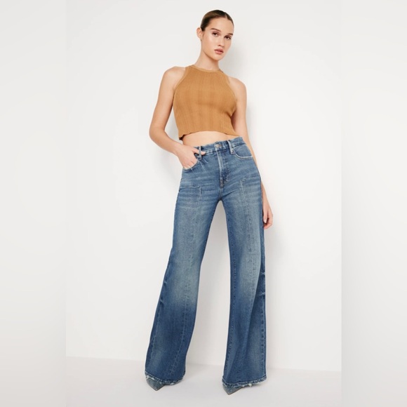 Good American GOOD WAIST PALAZZO JEANS - Picture 1 of 6